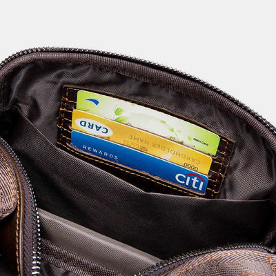 Multi-pocket Real Leather Small Messenger Bag Shoulder Purse Travel Carry Bag