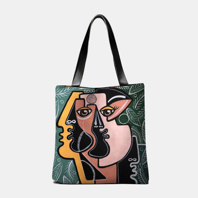 Graphic Painting Graffiti Tote Handbag for Women Lightweight Shoulder Bag