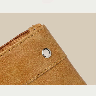 Retro Leather Coin Pouch Change Holder for Women Mini Zipper Wallet