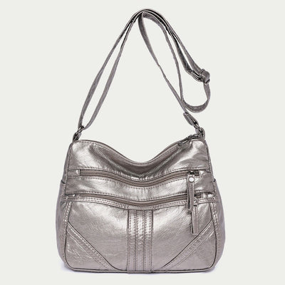 Vintage Large Capacity Shoulder Bag For Women Soft Leather Purse