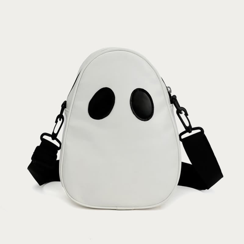 Crossbody Bag For Outdoor Funny Faceless Pattern Leather Pack
