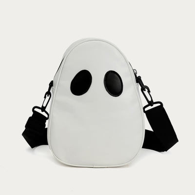 Crossbody Bag For Outdoor Funny Faceless Pattern Leather Pack