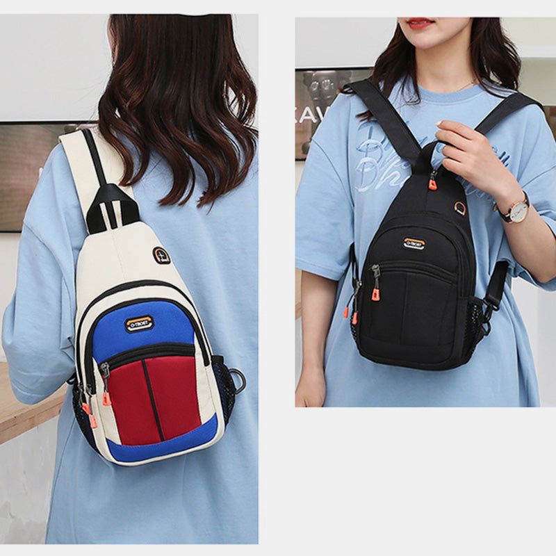 Mini Shoulder Backpack Colorblock Crossbody Sling Bag Daypack for Women Men