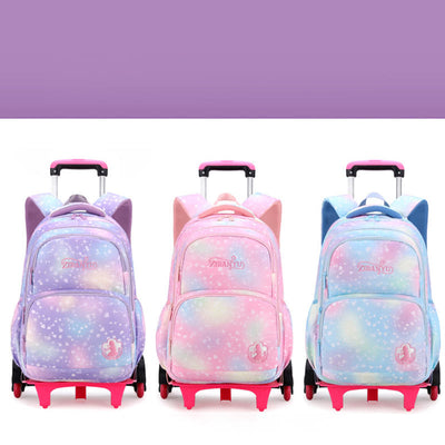 Durable Nylon School Backpack Rolling Wheel School Bag For Kids