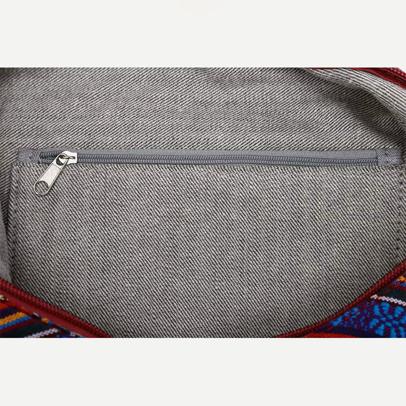 Shoulder Bag for Women Printing Flower Linen Folk-Custom Crossbody Bag