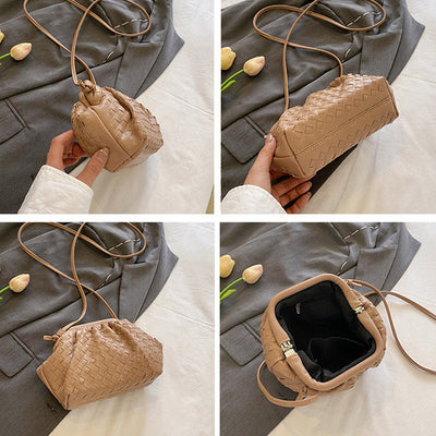 Crossbody Bag For Women Soft Knitted Buckle Design Daily Purse