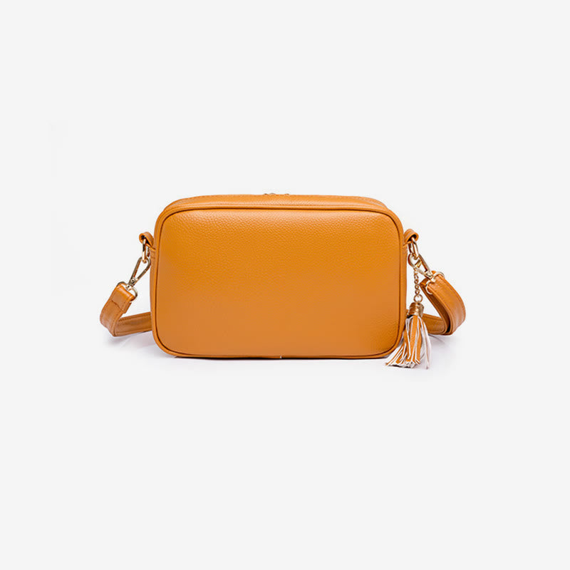Crossbody Bag For Women Tassel Solid Color Casual Leather Bag