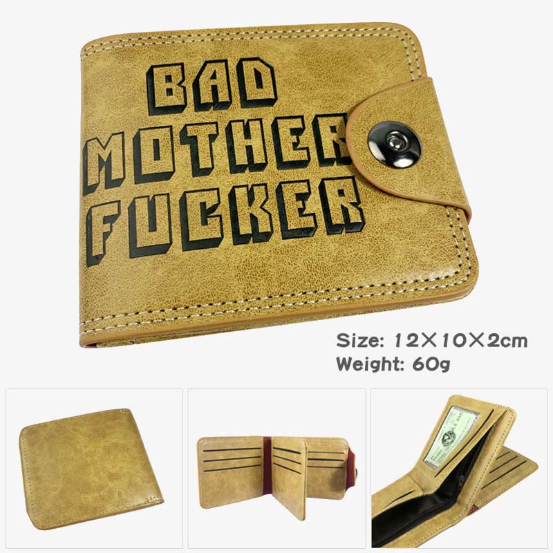 Bad Mother F**ker Wallet for Men Engraved Trifold PU Leather Wallet