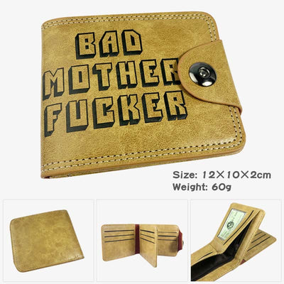 Bad Mother F**ker Wallet for Men Engraved Trifold PU Leather Wallet