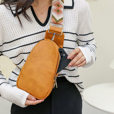 Sling Bag For Women Lightweight Wide Straps Leather Shopping Bag