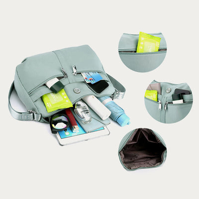 Solid Crossbody Bag For School Travel Simple Nylon Bag Purse