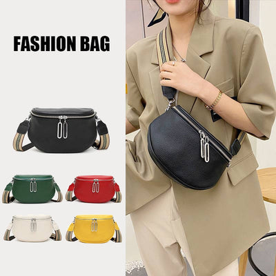 Crossbody Bag For Women Solid Color Lychee Pattern Leather Bag