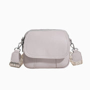 Vegan Leather Crossbody Bag for Women Medium Size Wide Strap Shoulder Purse