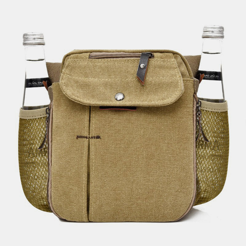Mens Small Messenger Bag Multi-Slot Travel WorK Canvas Shoulder Bag