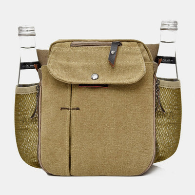 Mens Small Messenger Bag Multi-Slot Travel WorK Canvas Shoulder Bag