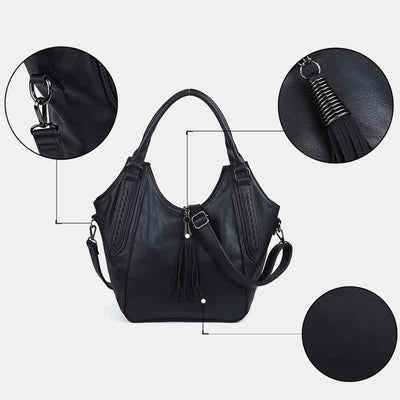 Hobo Bag for Women Tassel Ladies Handbags Leather Crossbody Shoulder Purse