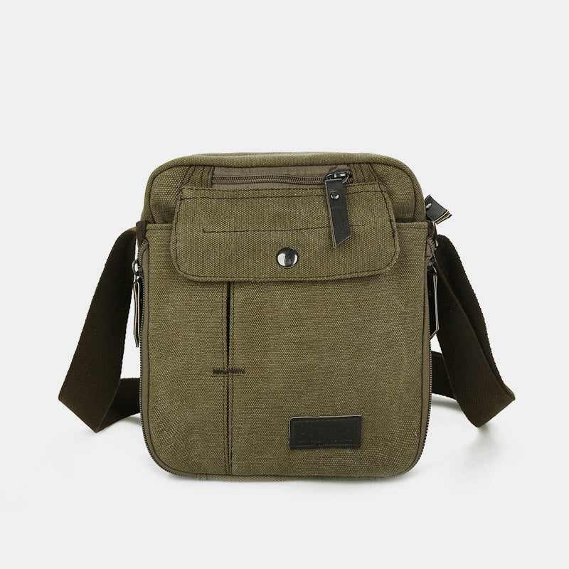 Mens Small Messenger Bag Multi-Slot Travel WorK Canvas Shoulder Bag