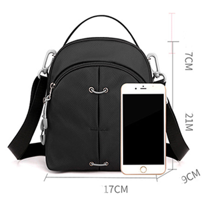 Double Layer Nylon Small Womens Mens Crossbody Bag Waterproof Lightweight Purse