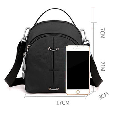 Double Layer Nylon Small Womens Mens Crossbody Bag Waterproof Lightweight Purse