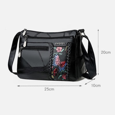 Color Pattern Quilted Leather Bag For Women Classic Crossbody Purse