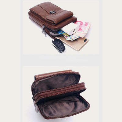 Small Messenger Bag For Men Business Genuine Leather Portable Bag