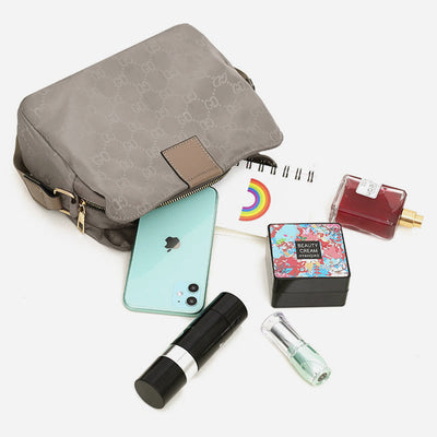 Nylon Crossbody Bag For Women Triple Compartment Elegant Shoulder Bag