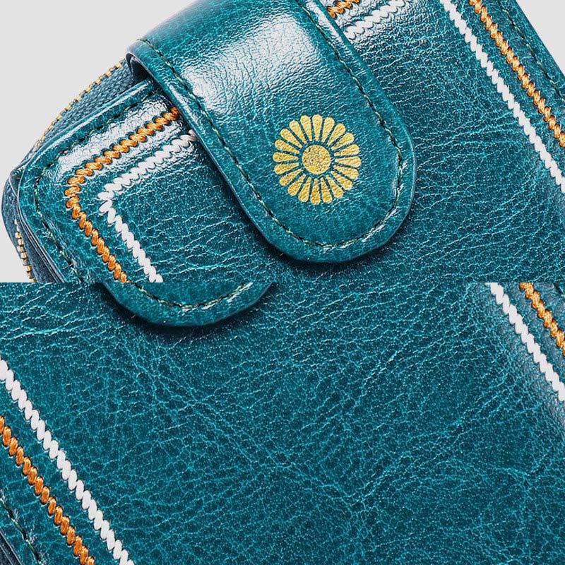 Genuine Leather RFID Multi-Slots Wallet Purse
