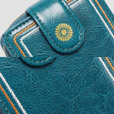 Genuine Leather RFID Multi-Slots Wallet Purse