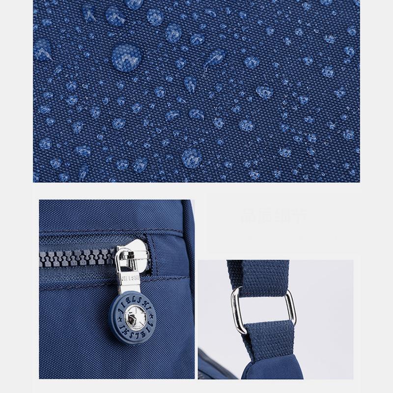 Waterproof Multi-Pocket Solid Crossbody Bag