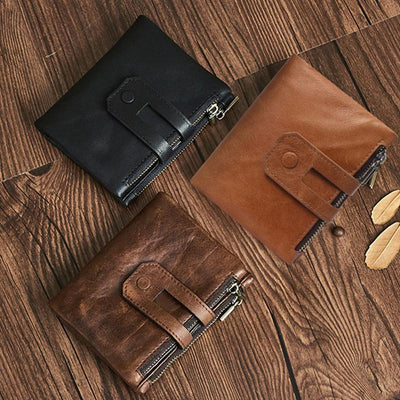 Men's RFID Blocking Card Holder Double Zip Wallet