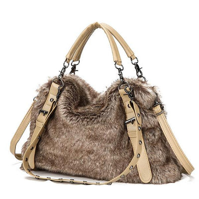 Women's Plush Elegant Shoulder Bag Tote Handbag