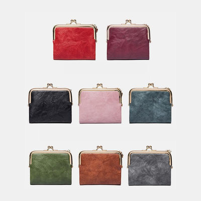 Multifunctional Bifold Vintage Kiss Lock Coin Purse