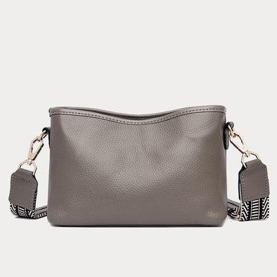 Crossbody Bag For Women Solid Color Lychee Pattern Leather Bag