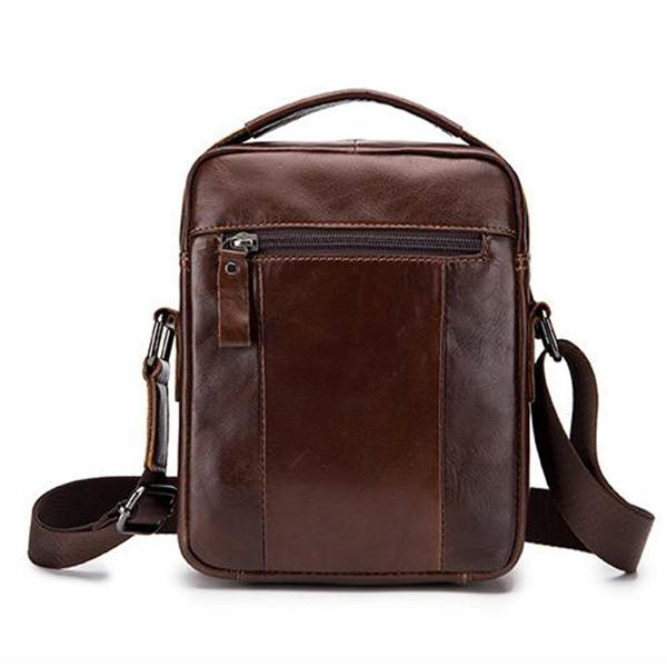 Men's Solid Bag Genuine Leather Crossbody Bag