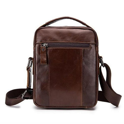 Men's Solid Bag Genuine Leather Crossbody Bag