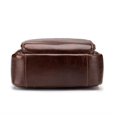 Men's Solid Bag Genuine Leather Crossbody Bag