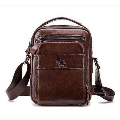 Men's Solid Bag Genuine Leather Crossbody Bag