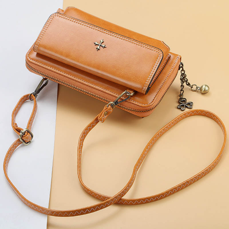 Multi-Compartment Large Capacity Vintage Crossbody Phone Purse