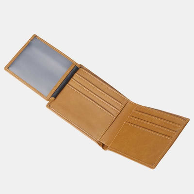 Personalized Engraved Mens Wallet Trifold Leather Wallet Card Holder