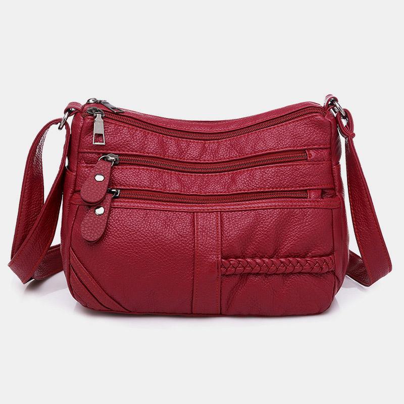 Multi-pocket Solid Crossbody Bag