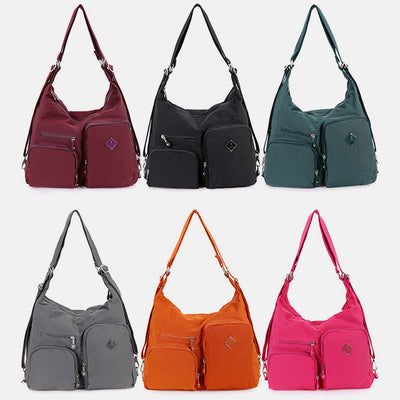 Nylon Hobo Handbags Convertible Backpack Crossbody Shoulder Bag