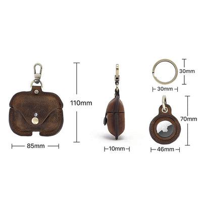 Airpods Pro Leather Case with Airtag Holder