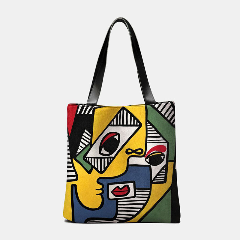 Graphic Painting Graffiti Tote Handbag for Women Lightweight Shoulder Bag