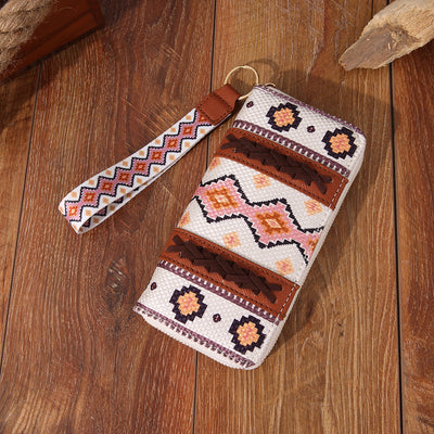 Bohemian Wallet Vintage Canvas Ethnic Style Small Clutch For Women