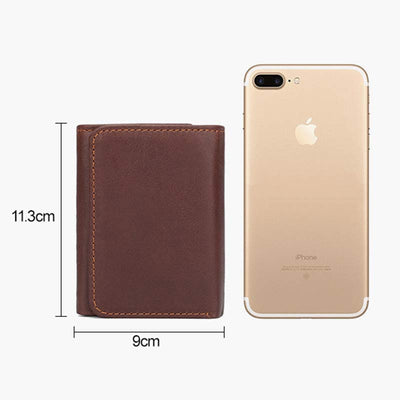 Men's Trifold Durable Wallets RFID Blocking Soft Genuine Leather Wallet