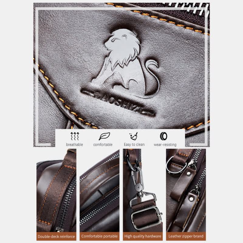 Multi-pocket Real Leather Small Messenger Bag Shoulder Purse Travel Carry Bag