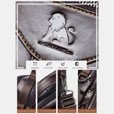Multi-pocket Real Leather Small Messenger Bag Shoulder Purse Travel Carry Bag
