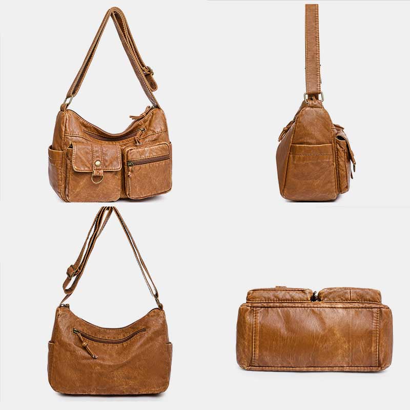 Multi-Pocket Large Capacity Vintage Crossbody Bag