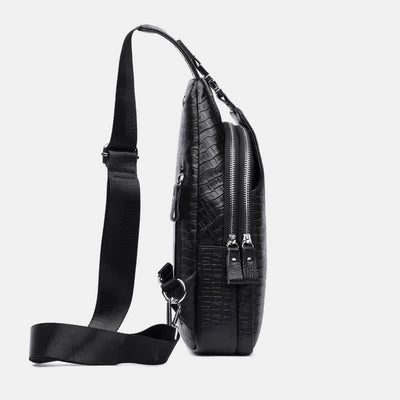 Crocodile Leather Sling Bag Chest Backpack Outdoor Travel Hiking Sports Daypacks