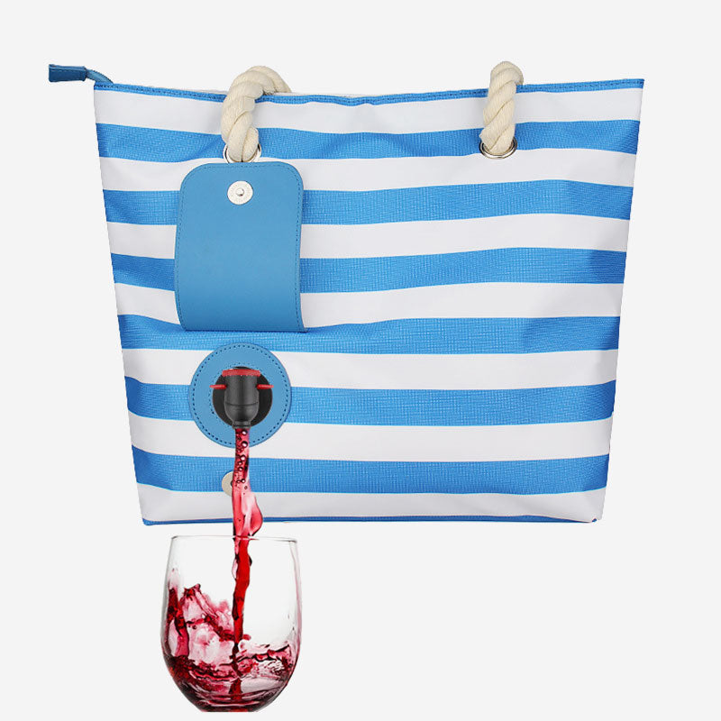 Large Beach Bag Tote Bag Waterproof Big Pool with Wine Container